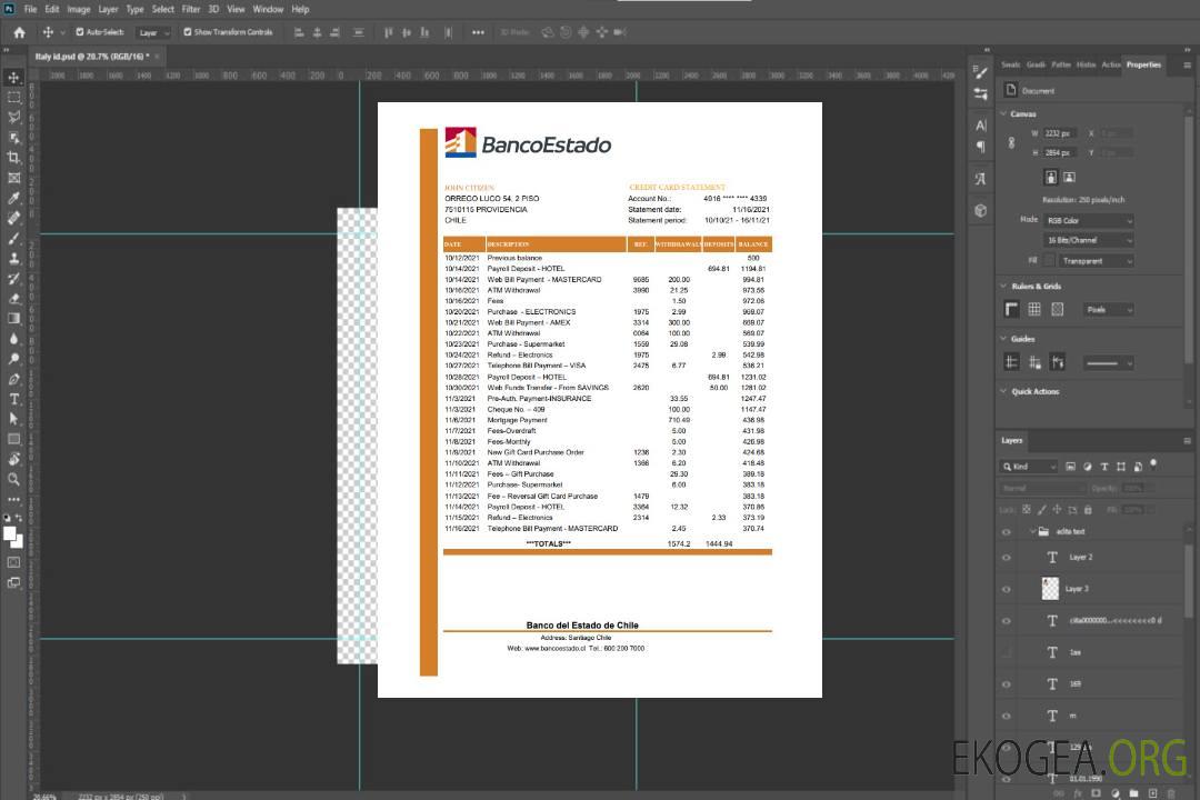 Chili Relevé bancaire de la Banco del Estado de Chile, modèle facile à remplir au format de fichier .xls et .pdf template Chili Relevé bancaire de la Banco del Estado de Chile, modèle facile à remplir au format de fichier .xls et .pdf template